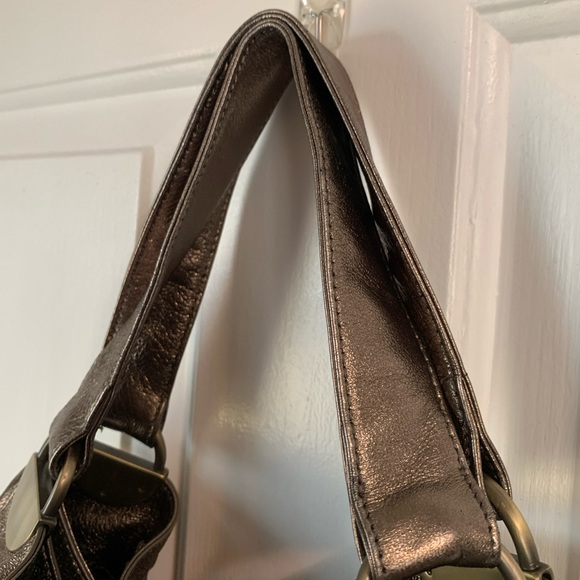 Like New KOOBA Elisha Bronze Metallic Leather Bow Shoulder Bag - Picture 5 of 14